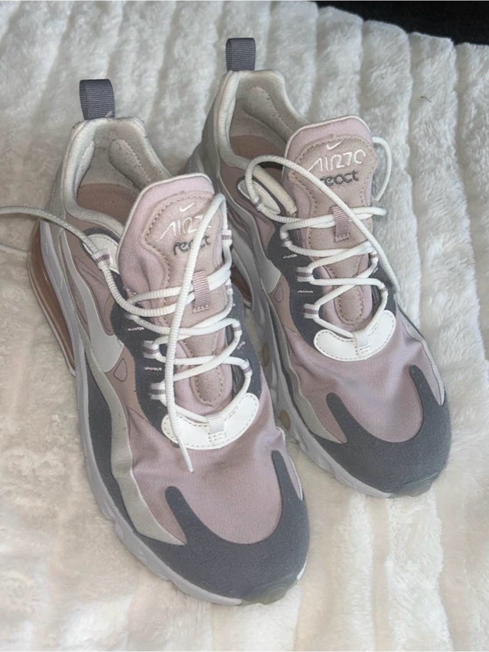 Nike Women's Air Max-270 Sneakers in Pink, Gray and White